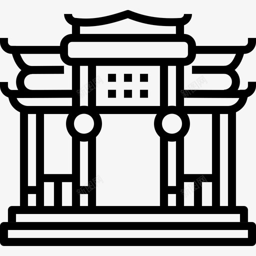 寺庙建筑中国图标svg_新图网 https://ixintu.com 东方 中国 寺庙 建筑 新年 牌坊 纪念碑