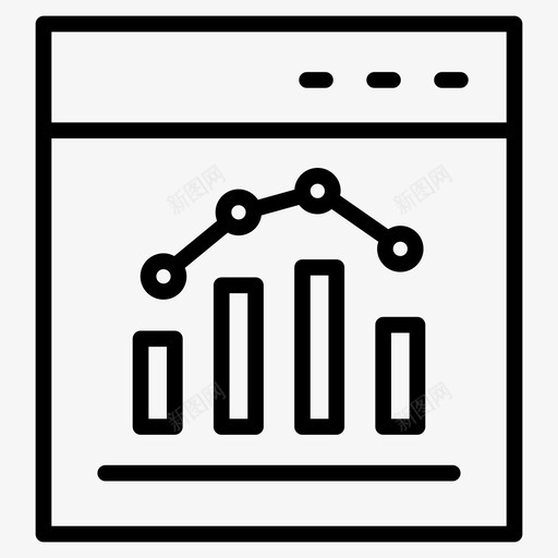 联机图表分析浏览器图标svg_新图网 https://ixintu.com 业务 企业 分析 初创 图示 图表 浏览器 线图 网页 联机