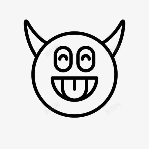 魔鬼粗俗表情图标svg_新图网 https://ixintu.com 1行 喇叭 粗俗 舌头 表情 魔鬼