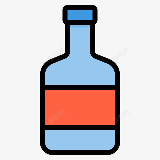 酒瓶酒瓶和容器4个线性颜色图标svg_新图网 https://ixintu.com 线性颜色 酒瓶 酒瓶和容器4个