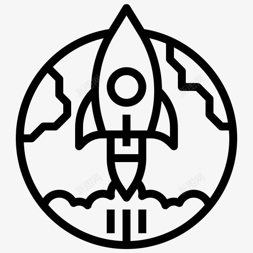 火箭卫星6直线图标svg_新图网 https://ixintu.com 卫星 火箭 直线