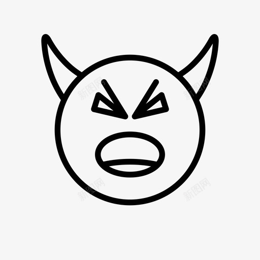 恶魔愤怒表情符号图标svg_新图网 https://ixintu.com 1行 号角 恶魔 愤怒 符号 表情