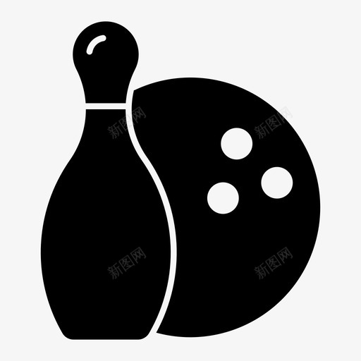 保龄球游戏松树图标svg_新图网 https://ixintu.com 保龄球 娱乐 松树 游戏 网球