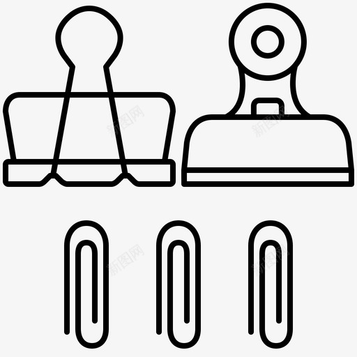 回形针活页夹夹持器图标svg_新图网 https://ixintu.com 办公室 回形针 夹持 文具 活页 生产线 纸张