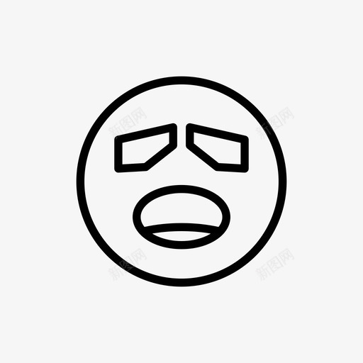 无聊困倦表情图标svg_新图网 https://ixintu.com 哈欠 困倦 情绪 无聊 脸 表情 表情线