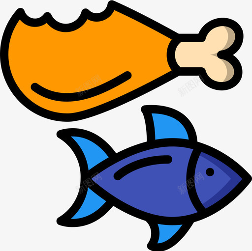 蛋白质饮食和营养4线性颜色图标svg_新图网 https://ixintu.com 线性 营养 蛋白质 颜色 饮食