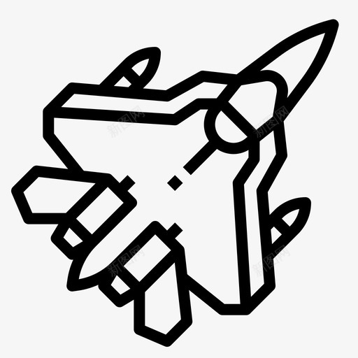 喷气式飞机军用47直线型图标svg_新图网 https://ixintu.com 军用47 喷气式飞机 直线型