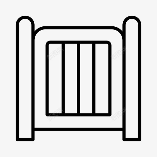金属门栅栏大门图标svg_新图网 https://ixintu.com 大门 栅栏 金属门 钢门
