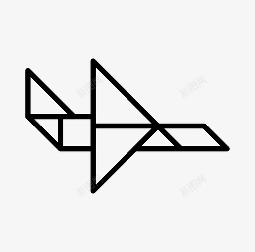 平面飞行拼图图标svg_新图网 https://ixintu.com 三角形 平面 拼图 正方形 解答 飞行 高雅的七巧板