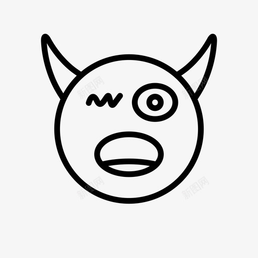 恶魔表情符号角图标svg_新图网 https://ixintu.com 恶魔 恶魔表情1行 表情符号 角