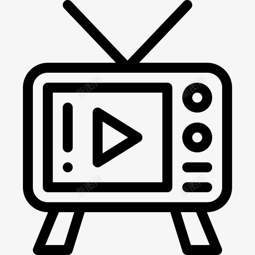 看电视自由时间30线性图标svg_新图网 https://ixintu.com 时间 看电视 线性 自由