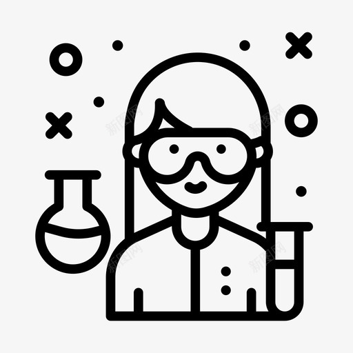 科学家女性职业1直系图标svg_新图网 https://ixintu.com 女性 直系 科学家 职业