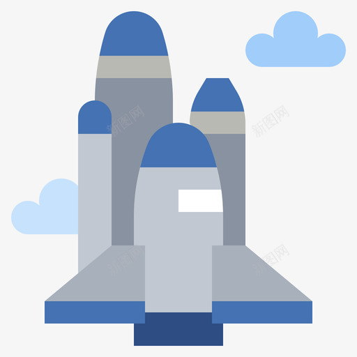 火箭太空154扁平图标svg_新图网 https://ixintu.com 太空 扁平 火箭