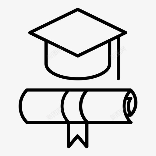 毕业证毕业帽高中同学会图标svg_新图网 https://ixintu.com 同学会 学校教育 毕业 毕业证 高中
