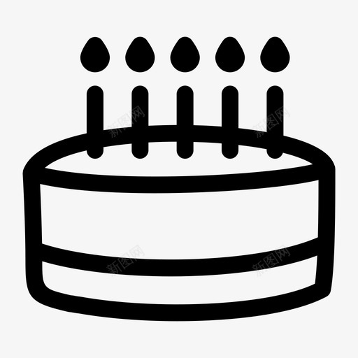 生日蛋糕蜡烛点燃图标svg_新图网 https://ixintu.com 婚礼 抽签 派对 点燃 生日蛋糕 蜡烛