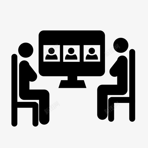 视频会议商务会议视频通话图标svg_新图网 https://ixintu.com 商务会议 视频会议 视频通话