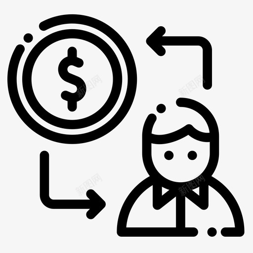 工资就业18直系图标svg_新图网 https://ixintu.com 就业 工资 直系