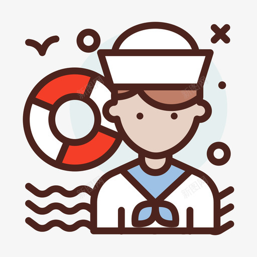 水手男人职业3线性颜色图标svg_新图网 https://ixintu.com 水手 男人 线性 职业 颜色
