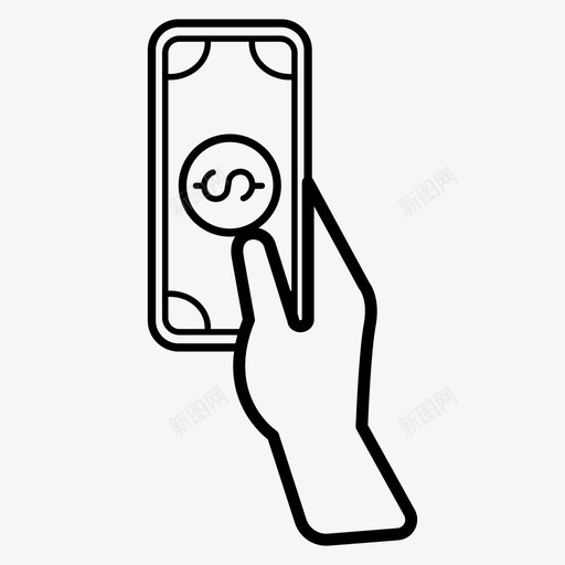 现金支付货币支付图标svg_新图网 https://ixintu.com 图标 支付 现金 线路 货币 购物
