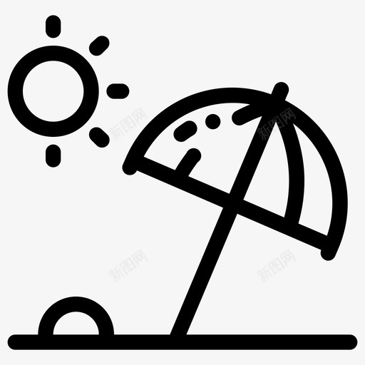 海滩大海夏天图标svg_新图网 https://ixintu.com 假期 夏天 大海 海滩 雨伞