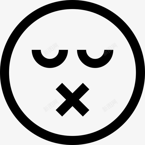 闭嘴图标svg_新图网 https://ixintu.com 紧闭嘴巴 闭嘴
