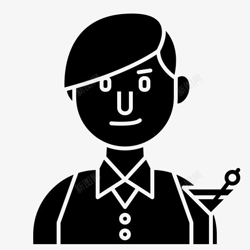 酒保鸡尾酒饮料图标svg_新图网 https://ixintu.com 夜总会 男性 职业 酒保 铭文 饮料 鸡尾酒