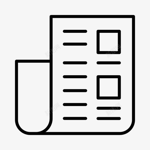报纸时事新闻图标svg_新图网 https://ixintu.com 媒体 报纸 新闻 时事 记者