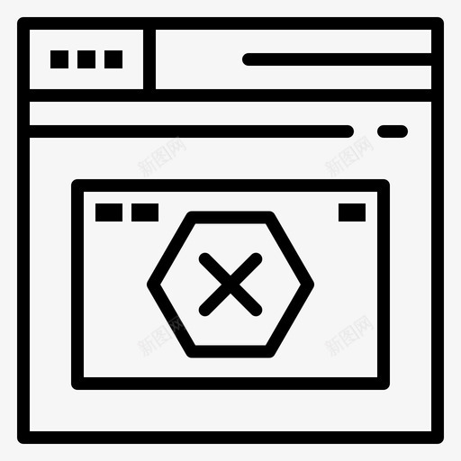 Internet错误页面图标svg_新图网 https://ixintu.com Internet web 网站 网站线框 错误 页面