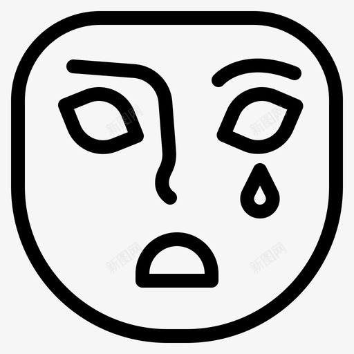 情感脸面具图标svg_新图网 https://ixintu.com 人类 悲伤 情感 面具