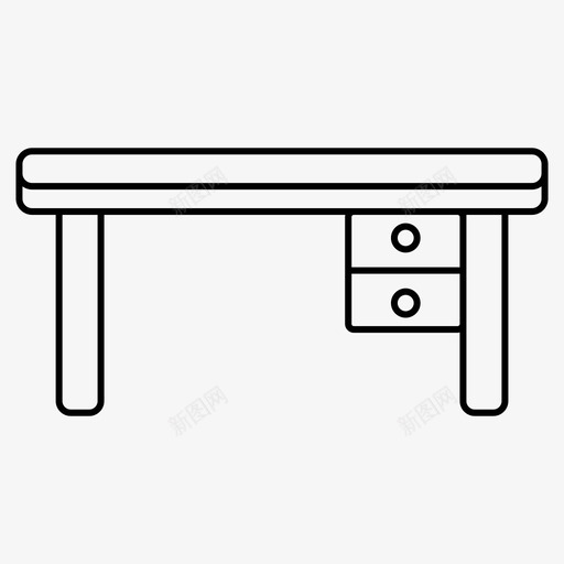 桌子办公室接待处图标svg_新图网 https://ixintu.com 办公室 室内设计图标细线集66 接待处 桌子