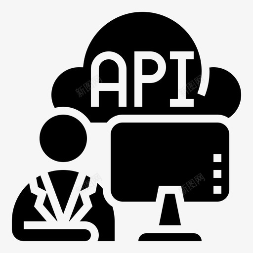 api应用程序开发人员图标svg_新图网 https://ixintu.com api cloudserviceglyph2 应用程序 开发人员 接口 编程