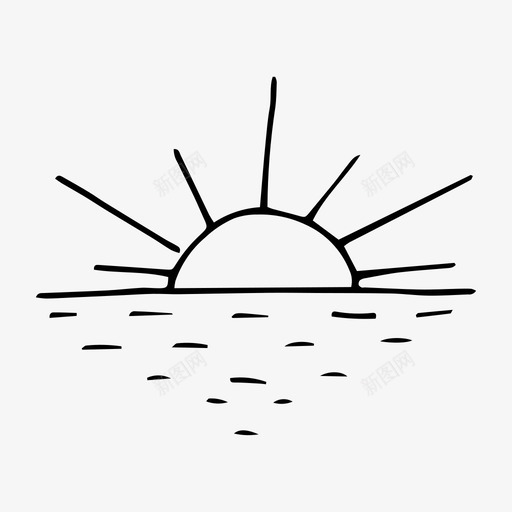太阳涂鸦自然图标svg_新图网 https://ixintu.com 太阳 日落 涂鸦 素描 自然 黑太阳