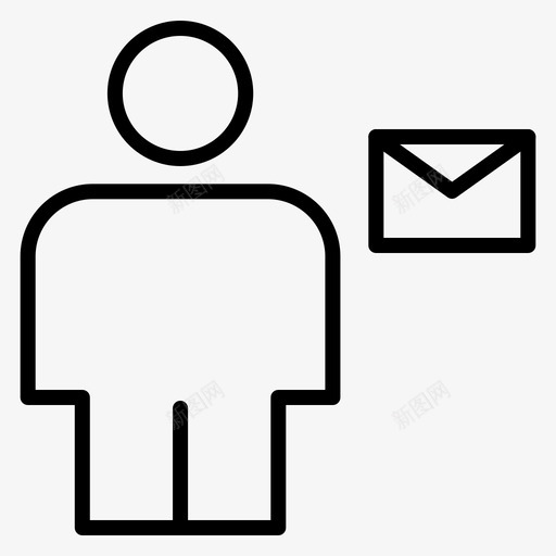 头像身体信封图标svg_新图网 https://ixintu.com 人 信 信封 头像 用户 身体