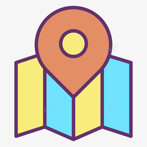 地图旅游导航26线性彩色图标svg_新图网 https://ixintu.com 地图旅游 导航26 线性彩色