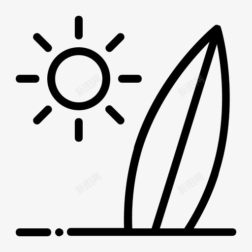 冲浪海滩大海图标svg_新图网 https://ixintu.com 冲浪 冲浪板 夏天 大海 海滩