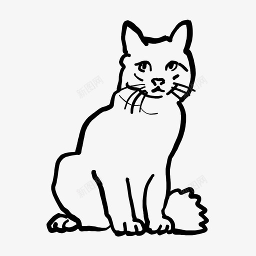 可爱的猫好奇的坐着图标svg_新图网 https://ixintu.com 可爱 坐着 好奇 手绘 爱的 等着