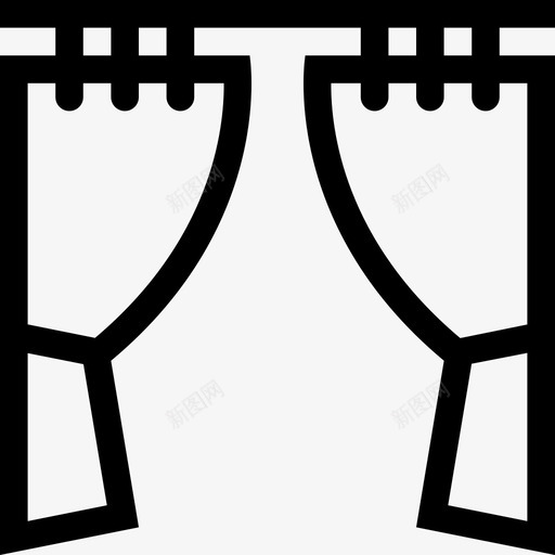 窗帘装饰织物图标svg_新图网 https://ixintu.com 室内 小 房子 窗帘 织物 装饰