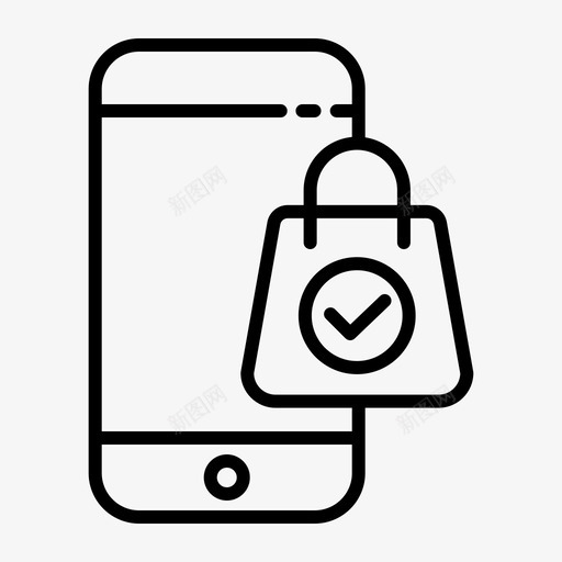 购物袋移动应用程序15概述图标svg_新图网 https://ixintu.com 应用程序 概述 移动 购物袋