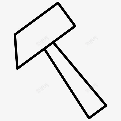 锤子建筑木槌图标svg_新图网 https://ixintu.com 工具 建筑 建筑和砌体 木槌 锤子