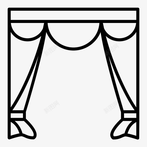 窗帘装饰家具图标svg_新图网 https://ixintu.com 家具 窗帘 窗户 装饰