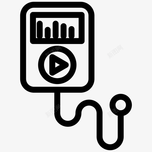 音乐耳机mp3图标svg_新图网 https://ixintu.com mp3 播放器 粗体 线条 耳机 音乐