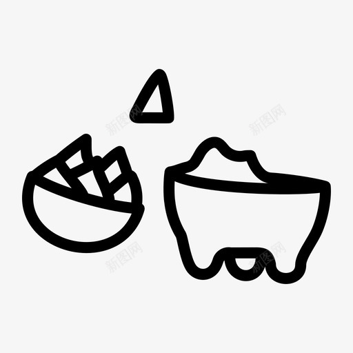 萨尔萨薯条蘸酱图标svg_新图网 https://ixintu.com 墨西哥 墨西哥干酪 拉稀食品 萨尔萨 薯条 蘸酱 鳄梨酱