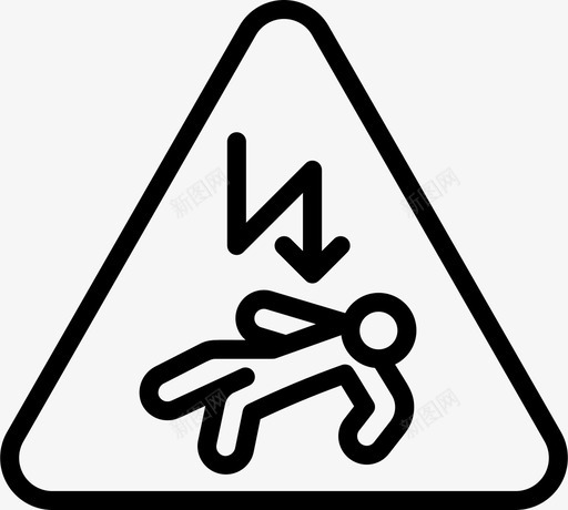触电警告标志4线性图标svg_新图网 https://ixintu.com 标志 线性 触电 警告