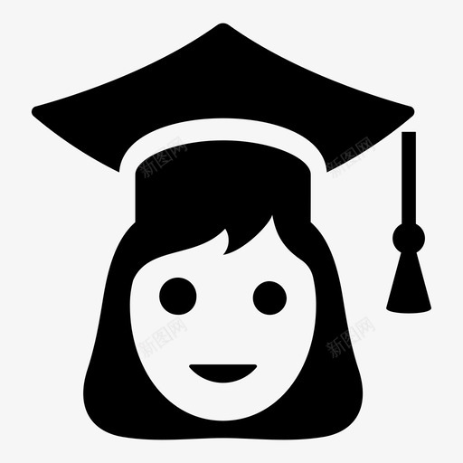 学生教育女孩图标svg_新图网 https://ixintu.com 大学 女孩 学习 学生 教育 毕业