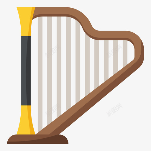 竖琴音乐129平调图标svg_新图网 https://ixintu.com 平调 竖琴 音乐