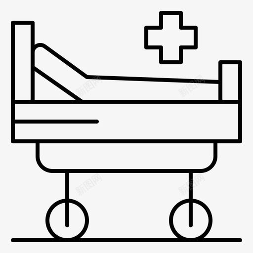 床轮床医院图标svg_新图网 https://ixintu.com 医疗 医院 床 生物 轮床