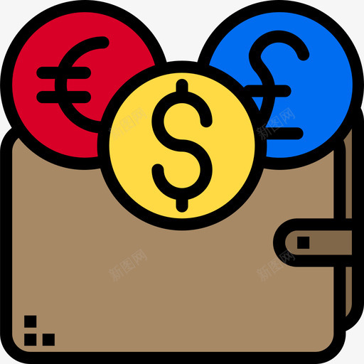 钱包商业14线性颜色图标svg_新图网 https://ixintu.com 商业 线性 钱包 颜色