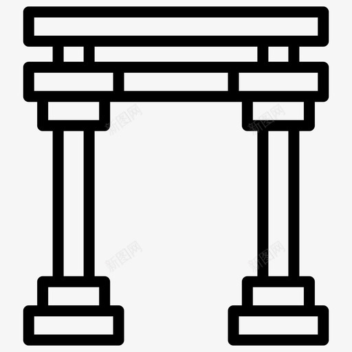门建筑塔图标svg_新图网 https://ixintu.com 元素 加粗 城市 建筑 粗线条