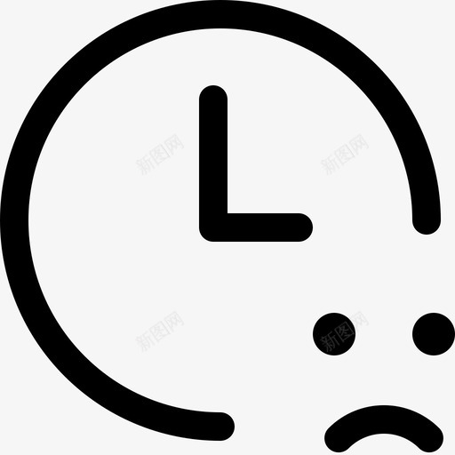 悲伤时钟皱眉图标svg_新图网 https://ixintu.com 悲伤 时钟 时间 烦恼 皱眉 等待