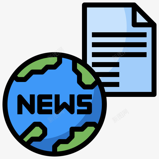环球新闻记者10线性颜色图标svg_新图网 https://ixintu.com 新闻 环球 线性 记者 颜色